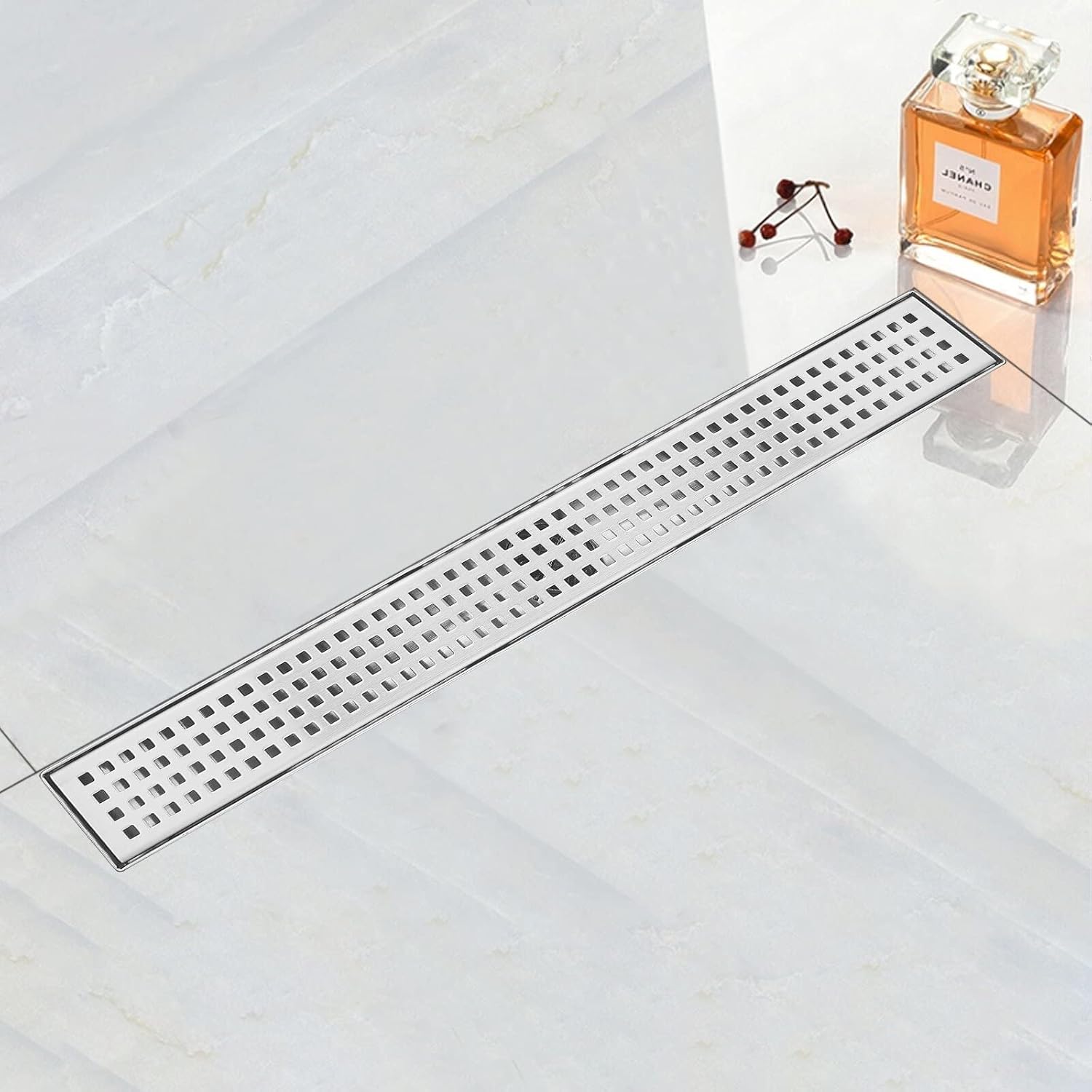 24 inch 304 Stainless Steel Linear Shower Drain with Grid Cover, Pack of 2 I26797