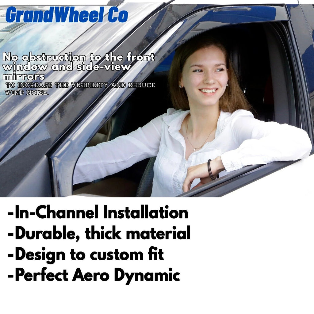 Smoke Tinted In-channel Side Window Vent Visor Deflectors Rain Guards 4pcs V8194