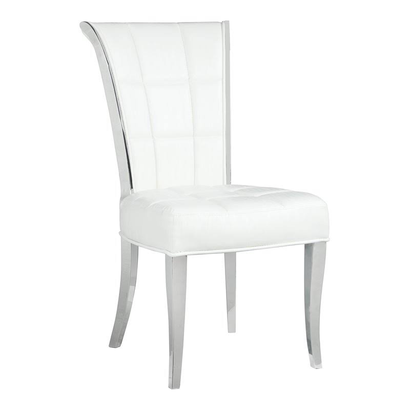 White Tufted Side Chair, Set of 2 E9803