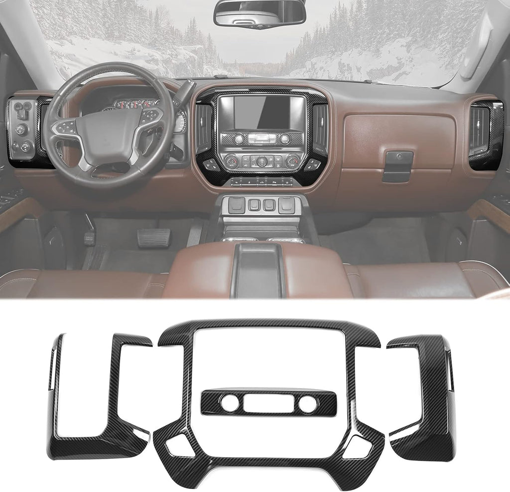 Carbon Fiber Dashboard Panel Trim Center Console Cover U37729