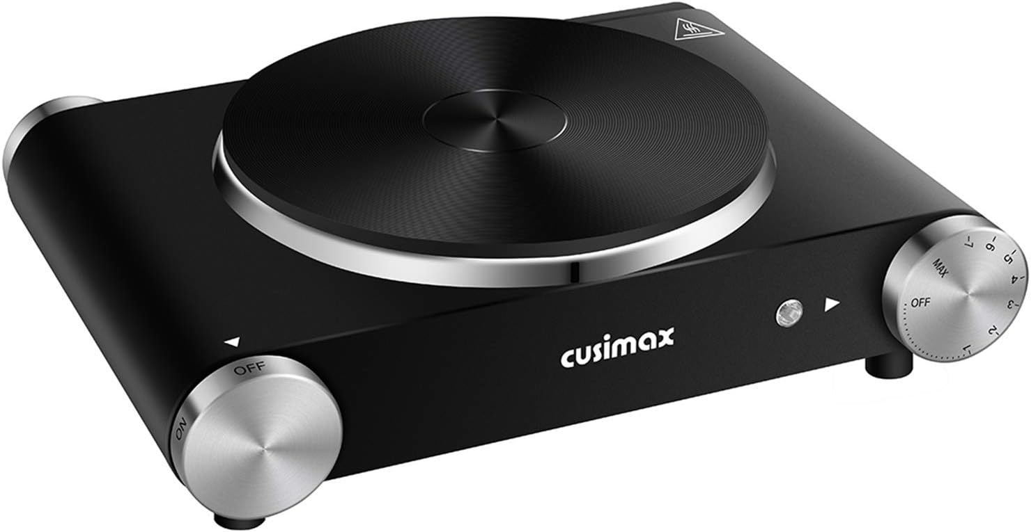 Double Burner Electric Cooktop, 1800W Stainless Steel Cast Iron N47717