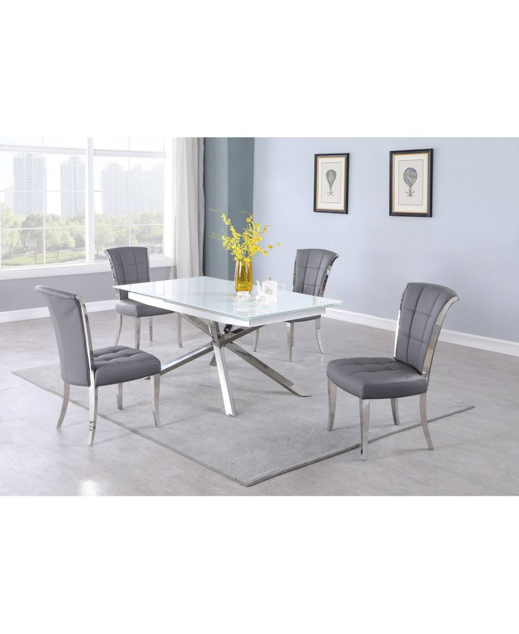 White Tufted Side Chair, Set of 2 E9803