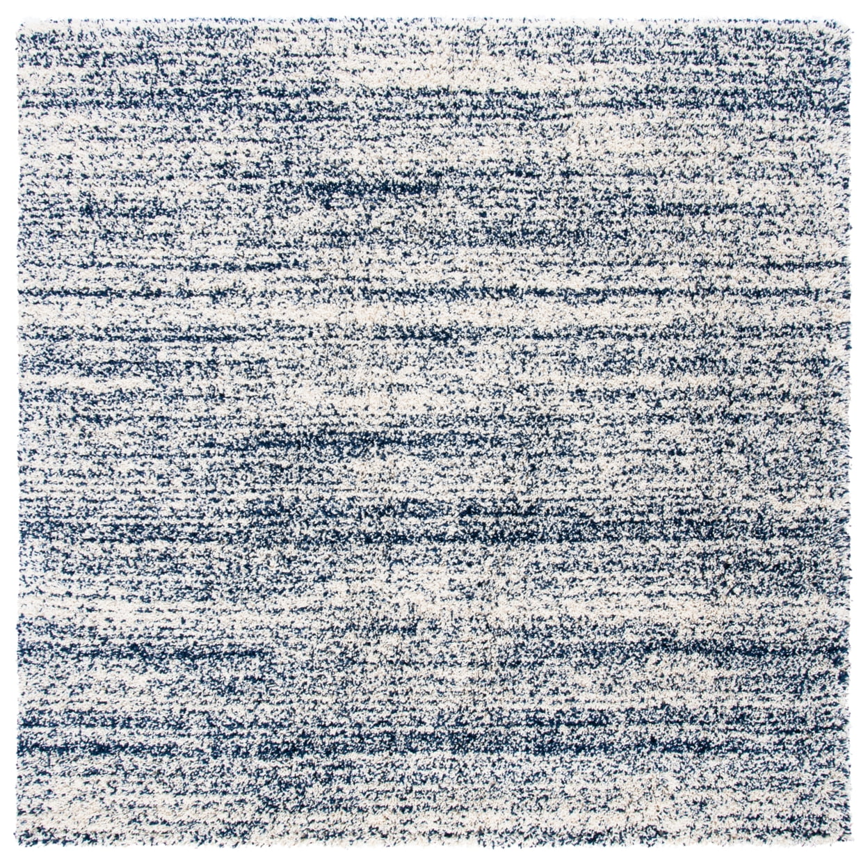 Ivory/Navy Striped Shag Area Rug O1008