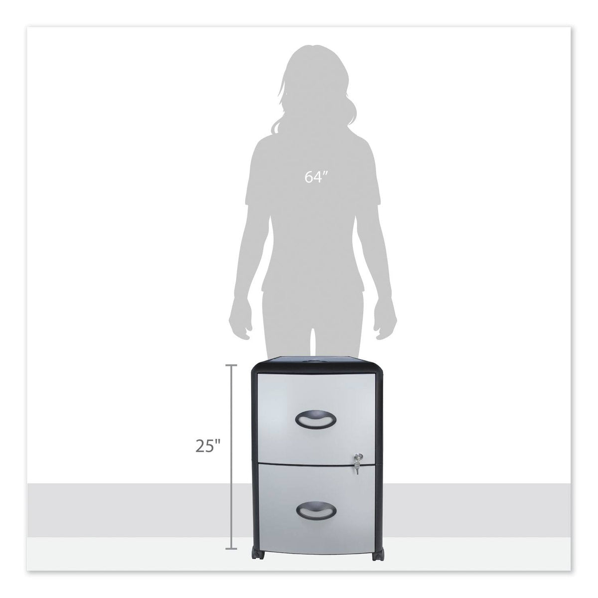 Mobile Filing Cabinet with Metal Siding Y691