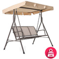 Outdoor Swing With Canopy, 3-Person, Beige P32816