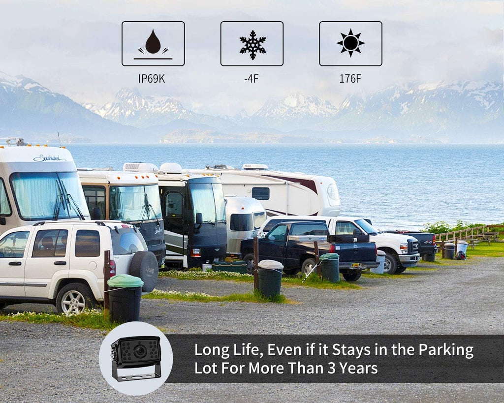 HD Backup Camera System Kit, 7" 1080P Reversing Monitor, IP69 Waterproof Rear View Camera G332