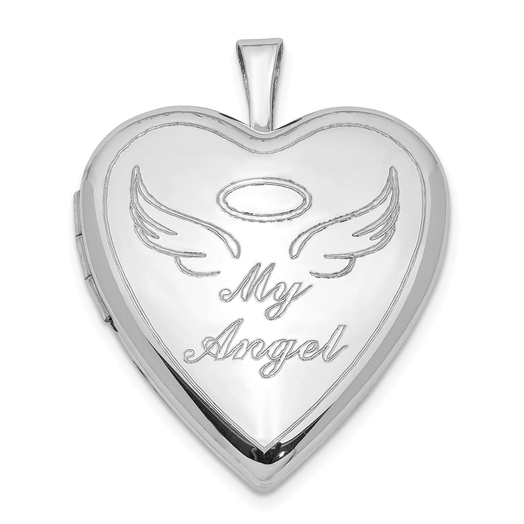 Sterling Silver 21mm Polished Heart Locket with 18-inch Cable Chain S41309