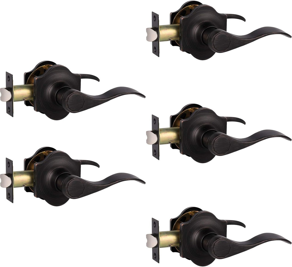 5 Pack Oil Rubbed Bronze Interior Door Lever H17320