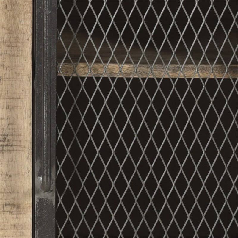 Industrial Mango Wood Cabinet with 4 Drawers in Tan U7880