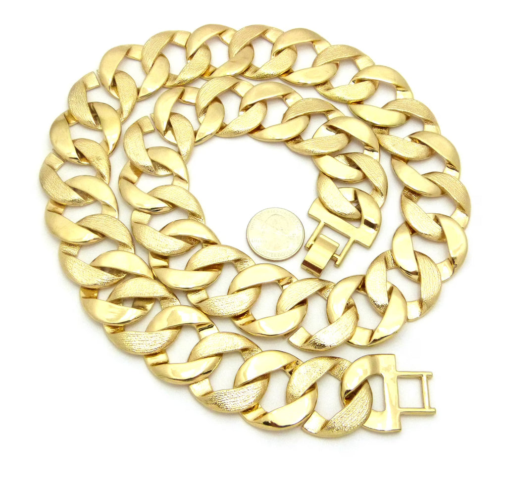 30mm 30" Cuban Link Chain Necklace, Gold-Tone T7751