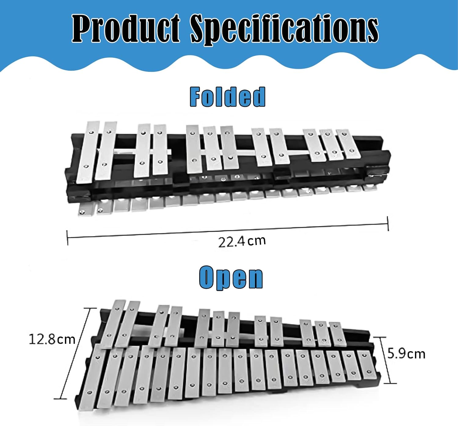 30 Notes Glockenspiel Kit Xylophone Bell with Carrying Bag Z491