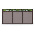 96 x 48 in. Triple Door Indoor Enclosed Corkboard with Bronze Anodized Aluminum Frame K39606