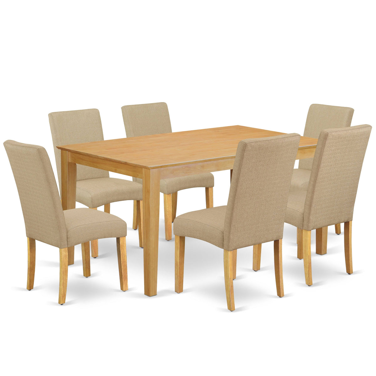5pc Rectangle Dining Table and 4 Parson Chair with Linen Fabric A903