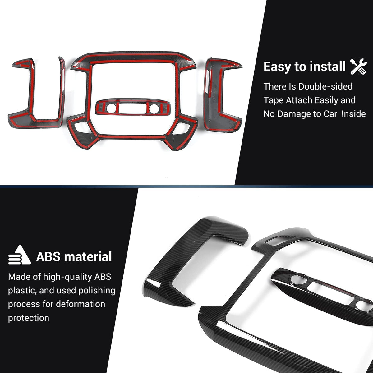 Carbon Fiber Dashboard Panel Trim Center Console Cover U37729