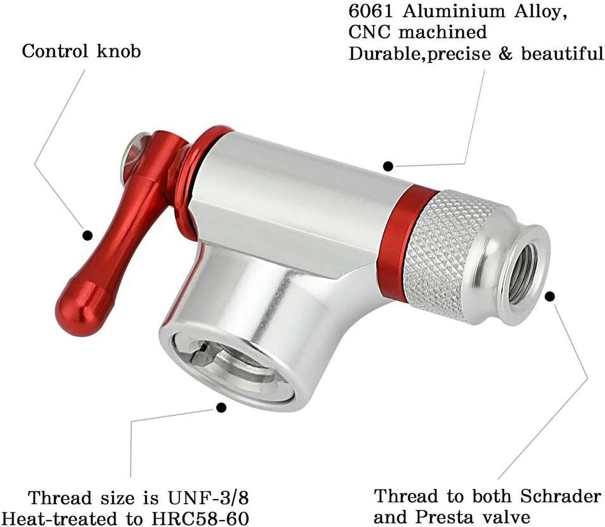 CO2 Bike Tire Inflator with Insulated Sleeve L235