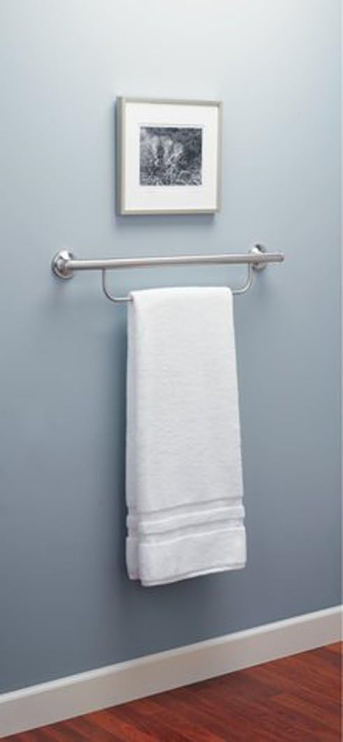 24-Inch Brushed Nickel Grab Bar with Towel Bar X45516