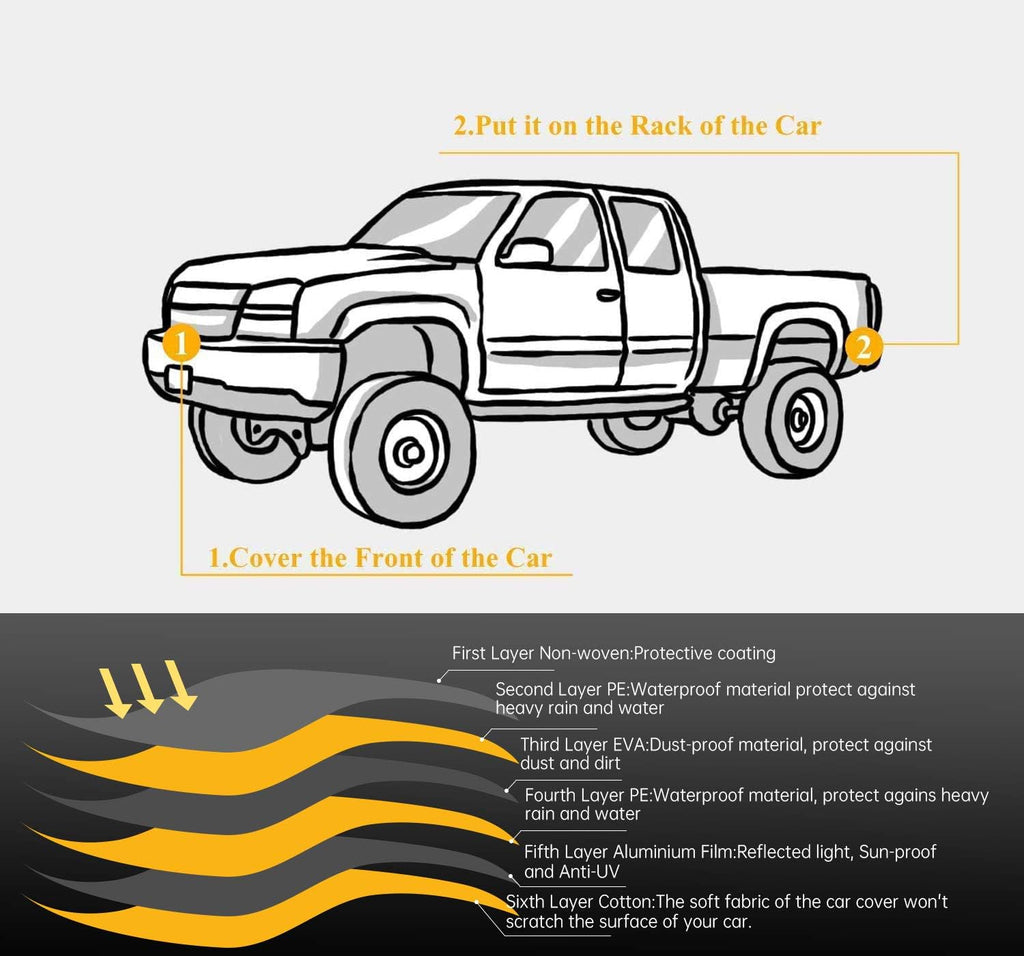 6 Layers Waterproof Cotton Car Cover with Zipper A287461