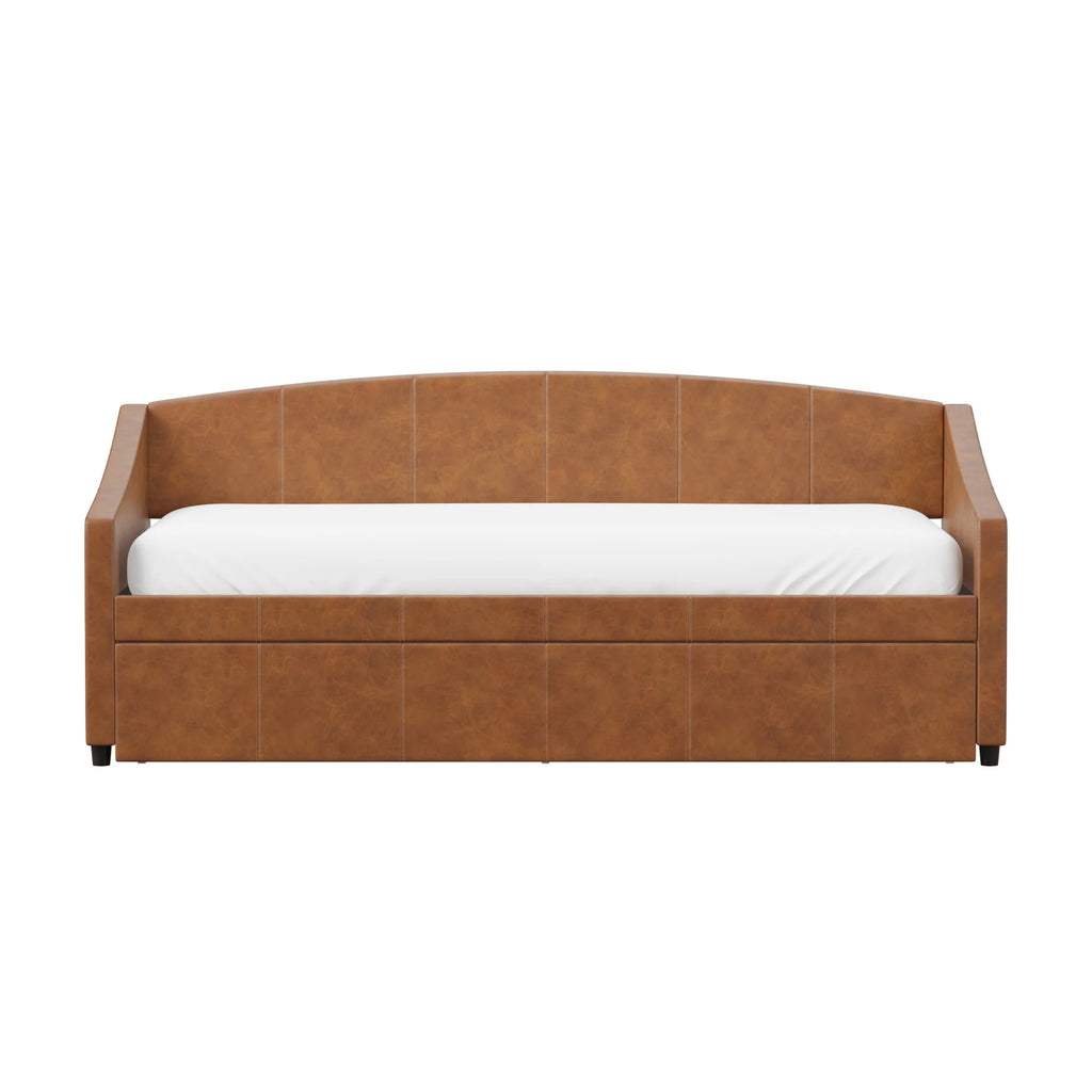 Saddle Upholstered Twin Daybed with Trundle I49205