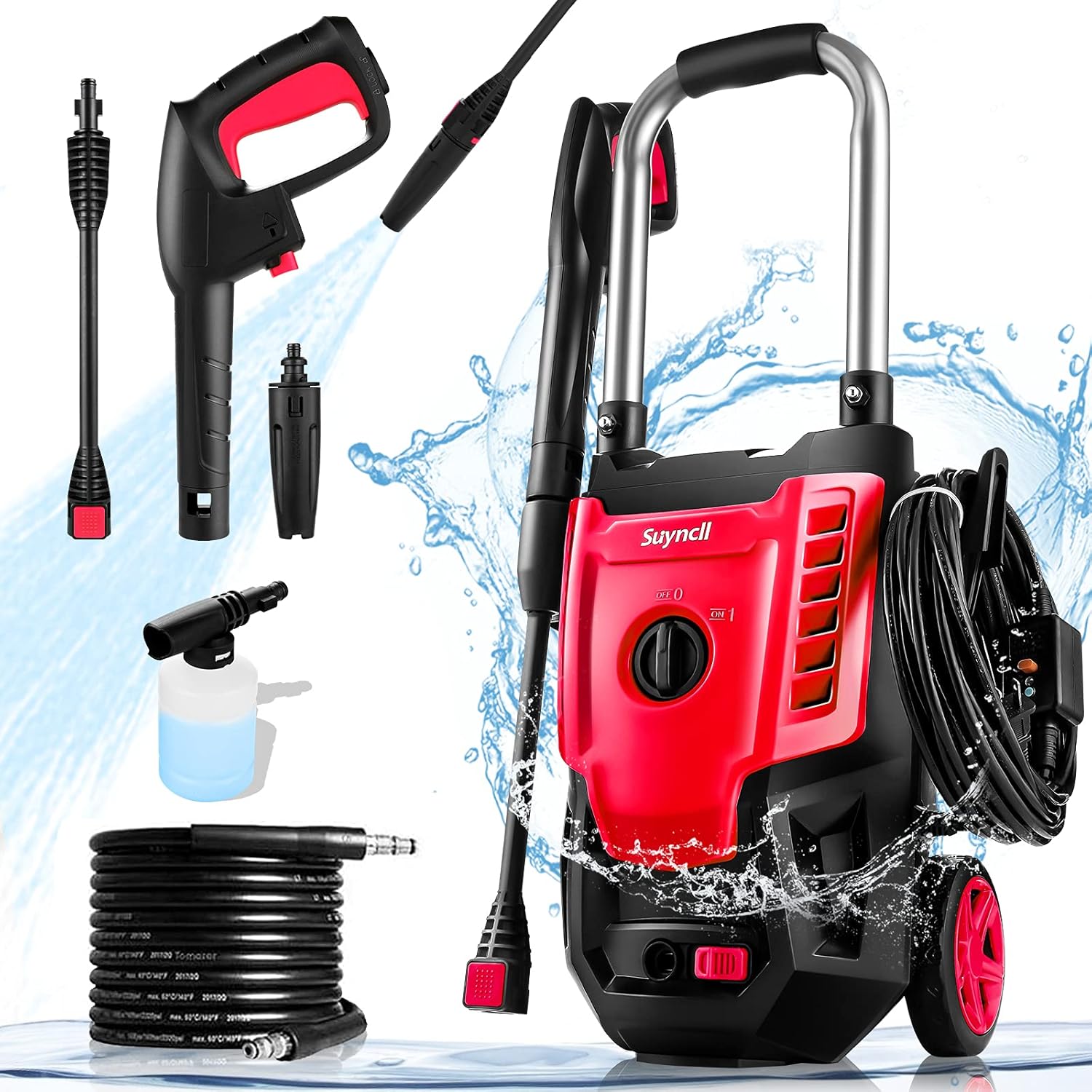 2300PSI Electric Pressure Washer 1.7GPM 1800W with All-in-one Spray Nozzle, 20 Ft Hose & 35 Ft Wire L6996