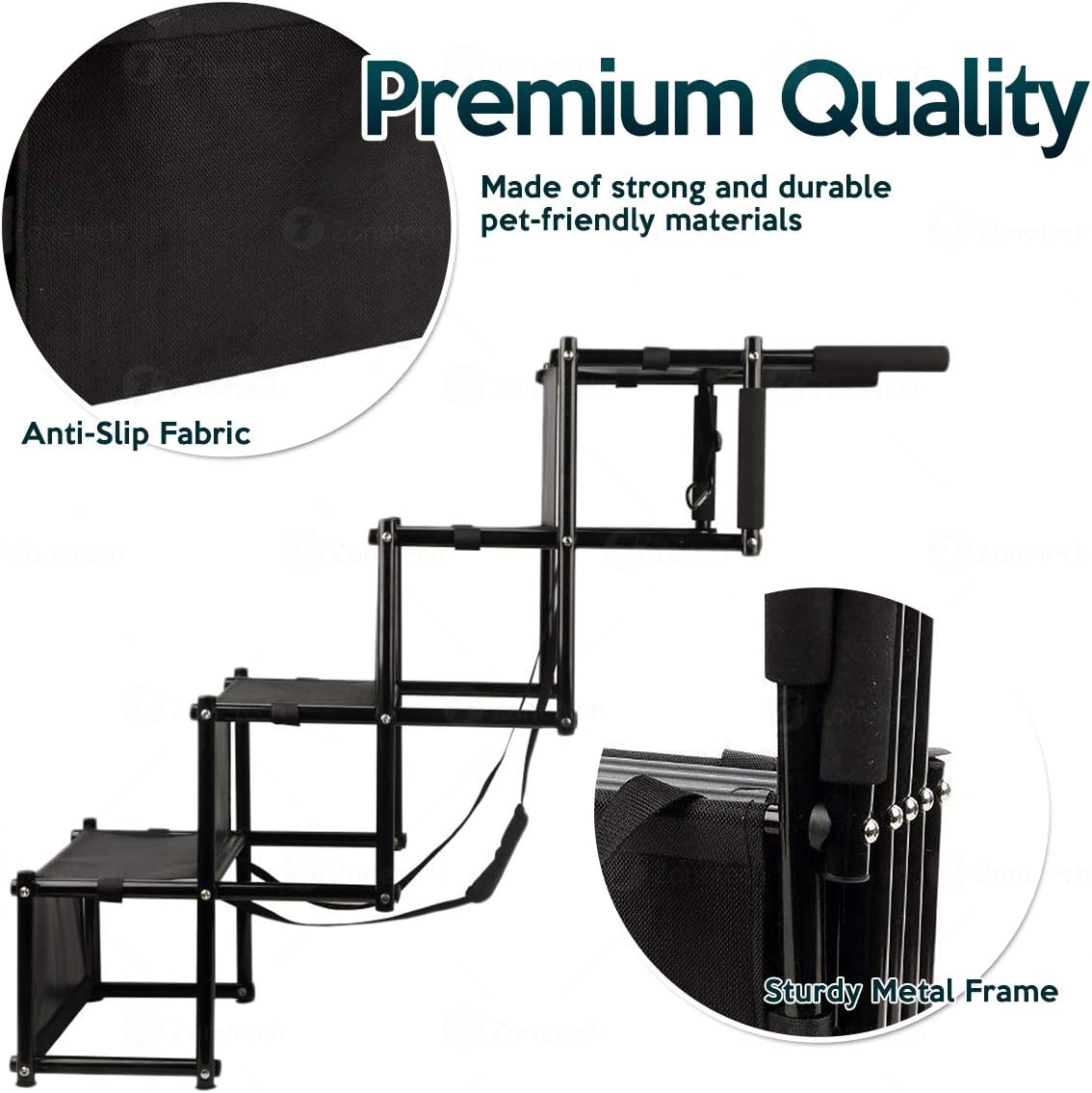 Foldable Step Stairs with Metal Frame Y55577