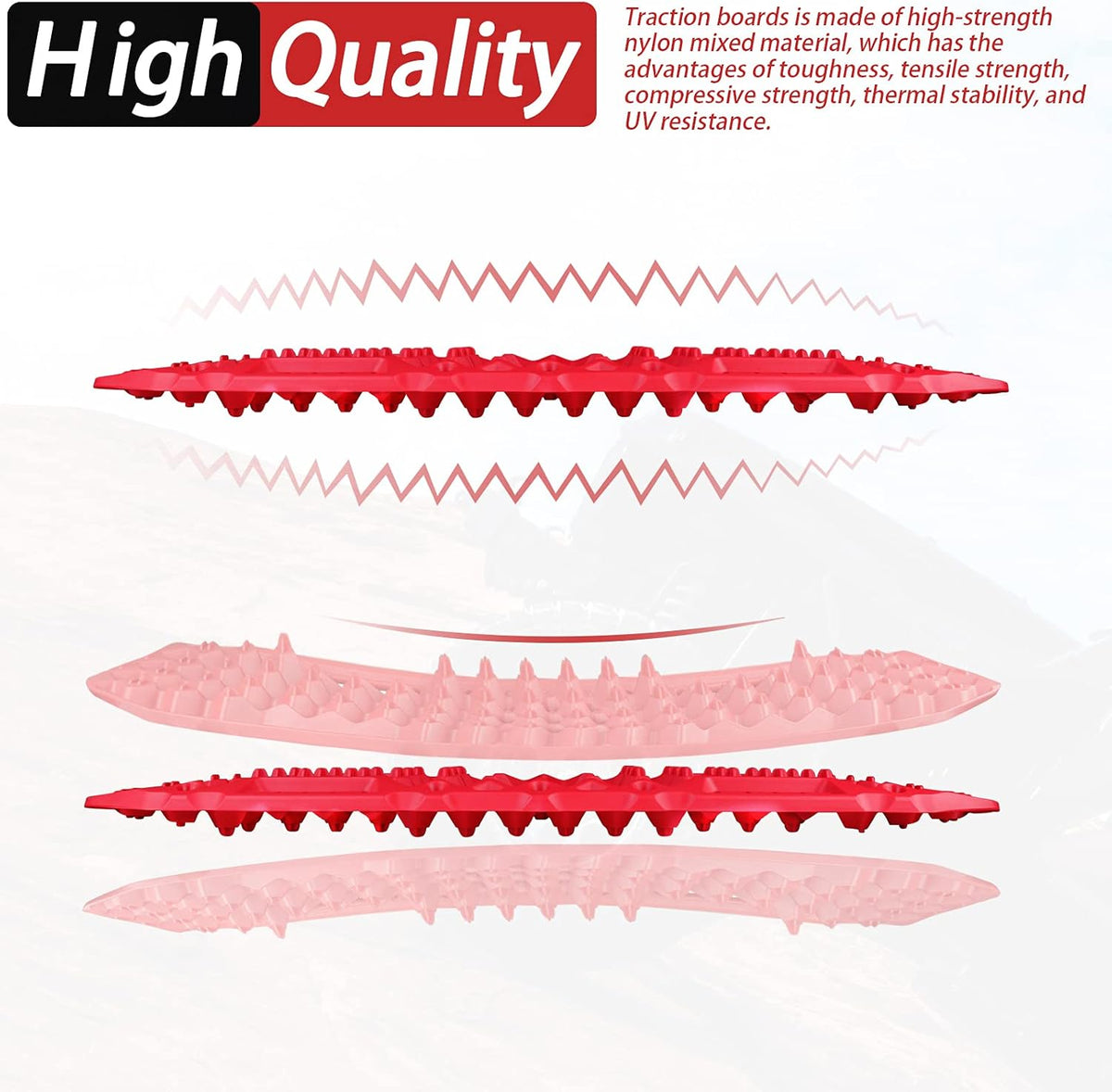 Recovery Tracks Traction Boards with Jack Lift Base Design, Red Pack of 2 D667936