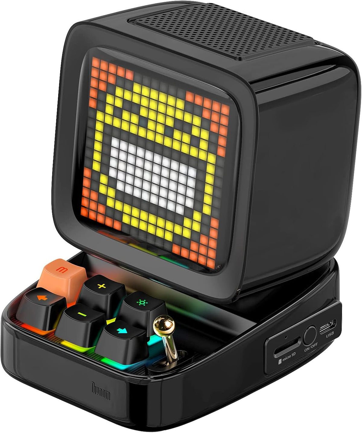 Blue Retro Pixel Art Bluetooth Speaker with 16X16 LED Screen W7716