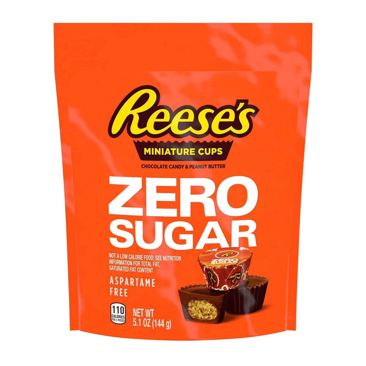 Zero Sugar Peanut Butter Cups Candy, Bag 5.1 oz F306936