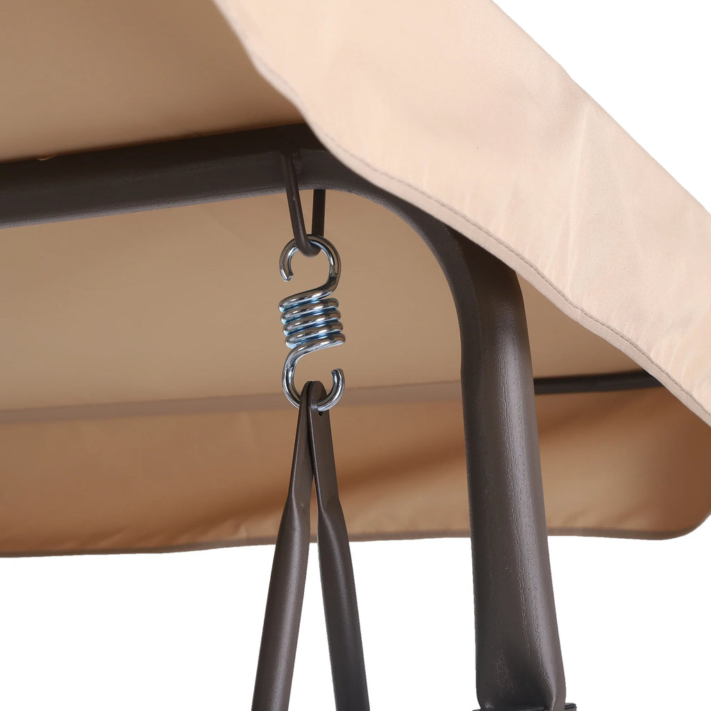 Outdoor Swing With Canopy, 3-Person, Beige P32816