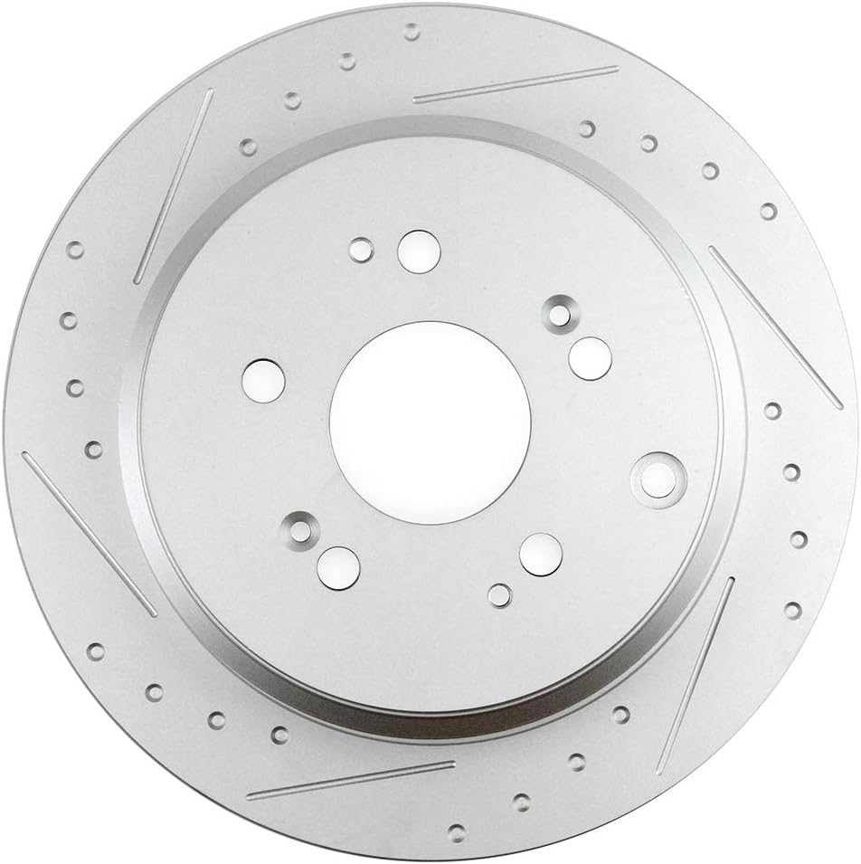 2pcs Drilled & Slotted Rear Brake Rotors P803862