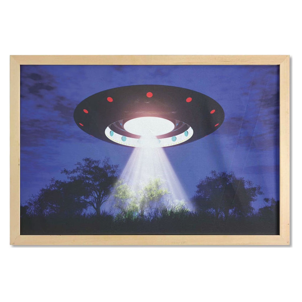 UFO Wall Art with Frame, Printed Fabric Poster, 35" x 23", Multicolor B835616