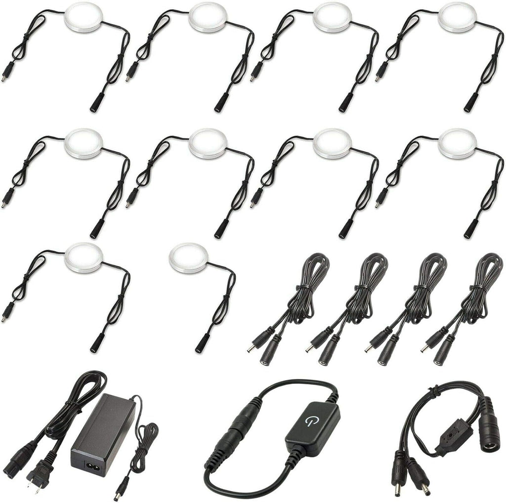 Under Cabinet LED Lighting Kit, Touch Dimmable, 12 Lights, Warm White B7171