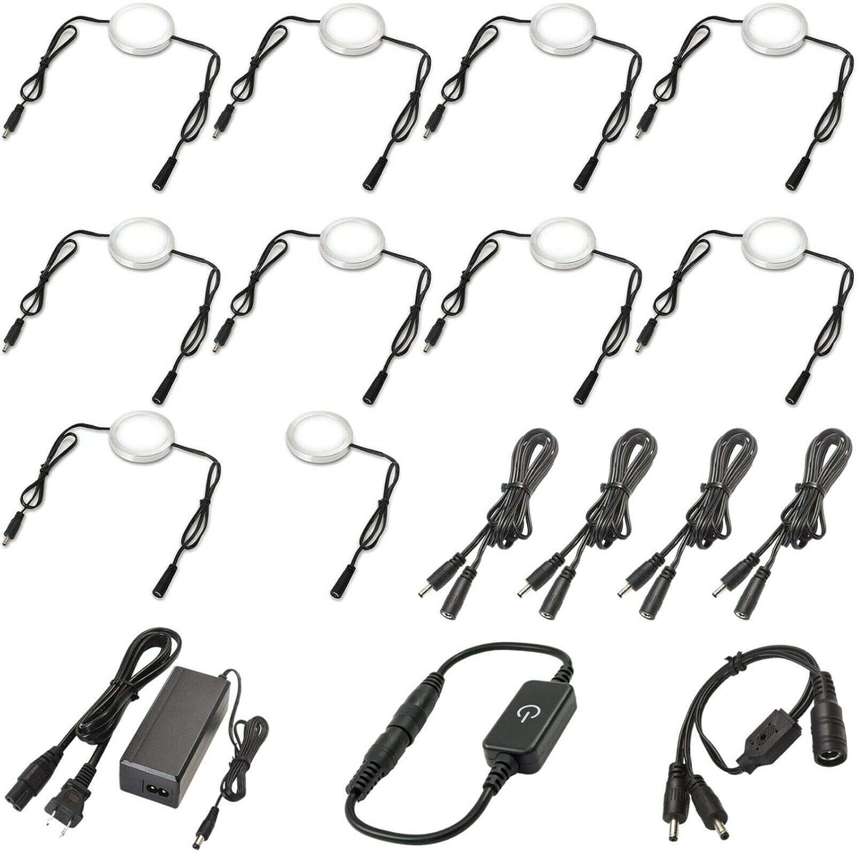 Under Cabinet LED Lighting Kit, Touch Dimmable, 12 Lights, Warm White B7171