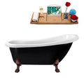 61 inch Clawfoot Tub and Tray in Glossy Black D73954