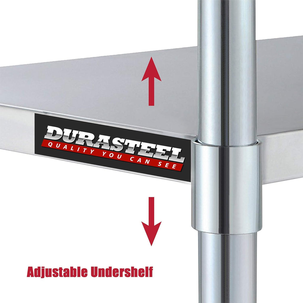 Stainless Steel 24 x 18 Inch Metal Work Table Cart with Caster Wheel N82682
