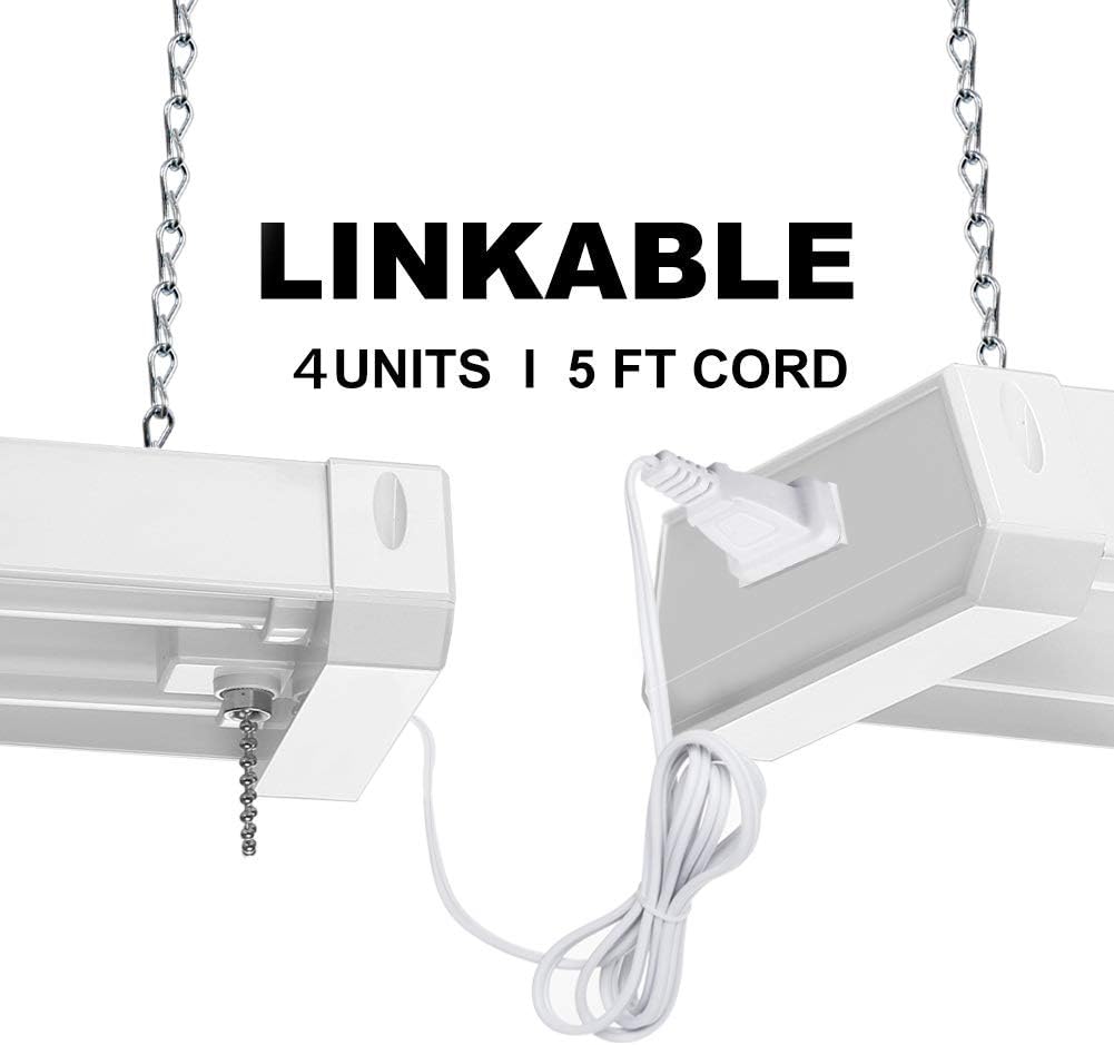 10 Pack 4ft LED Shop Light, 48 Inch Linkable Integrated Fixture, 42W, 5000K O617