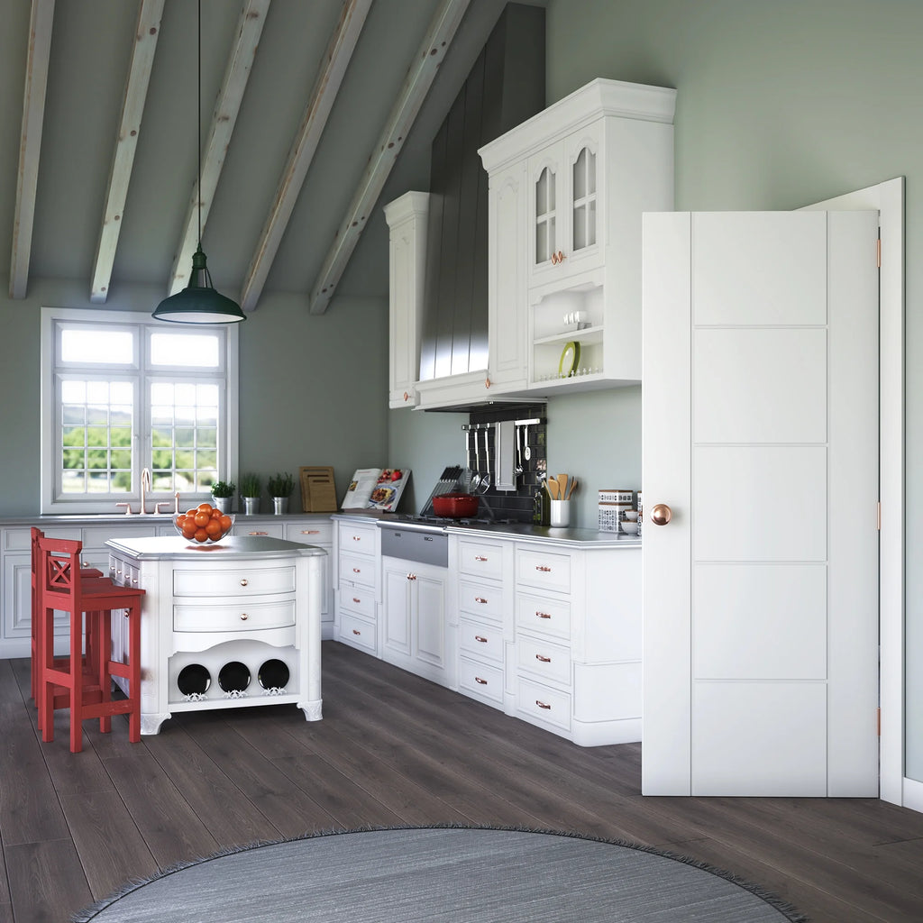 80" x 32" Semi-Solid White Prefinished Flush Wood MDF Interior Slab Door L470