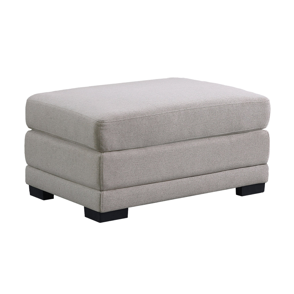 Light Gray Linen Fabric Reversible Sectional Sofa with Ottoman D683755
