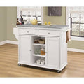 Natural and White Wood Kitchen Cart M3300