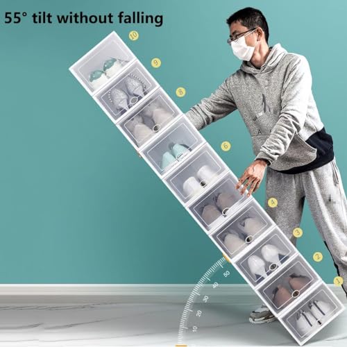 Foldable Clear Shoe Boxes with Lid 22.5 * 33.5 * 14CM W9728