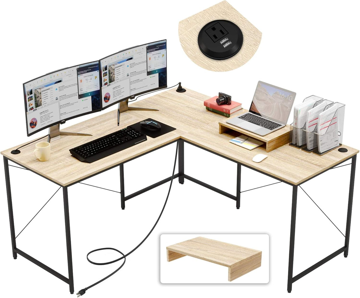95.2 Inch Reversible Corner Computer Desk with Monitor Stand O8399