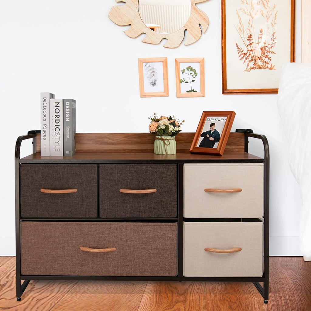 Large Storage Fabric Dresser with 5 Removable Drawers C457225