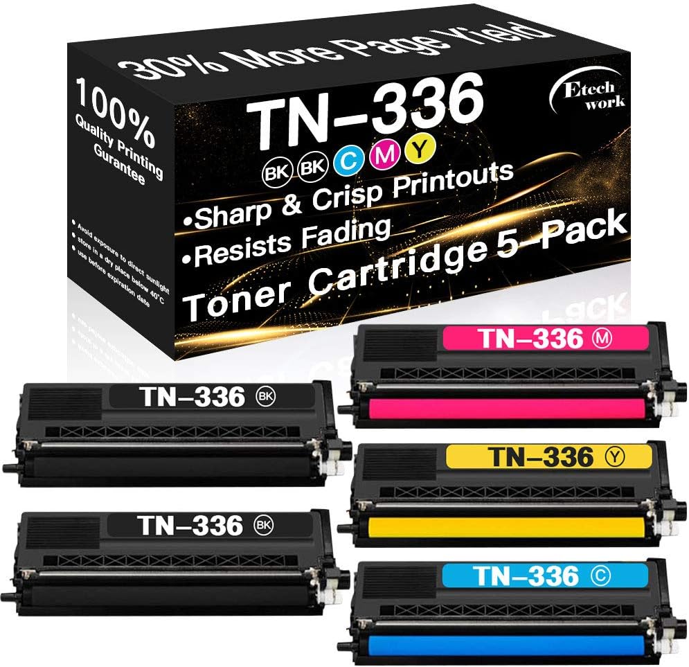Compatible Toner Cartridges for Brother Printers (2X BK/C/M/Y, 5-Pack) P46040