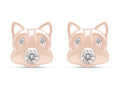 Lab Created Moissanite Diamond Stud Earring In 14k Rose Gold Plated Sterling Silver Push Back With 10k Gold Post K773734