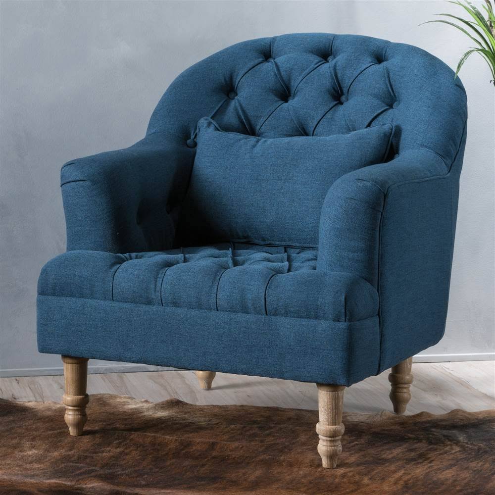 Tufted Club Chair in Dark Blue B7452