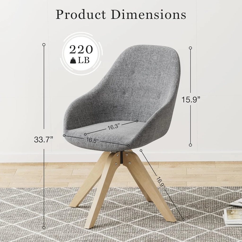 Grey Swivel Accent Chair with Solid Wood Legs B76729