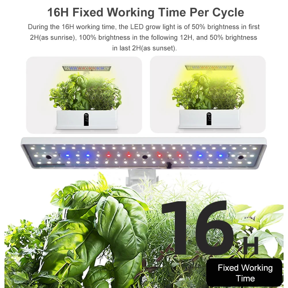 9 Pods Hydroponics Growing System Indoor Garden Kit with LED Grow Lights G834