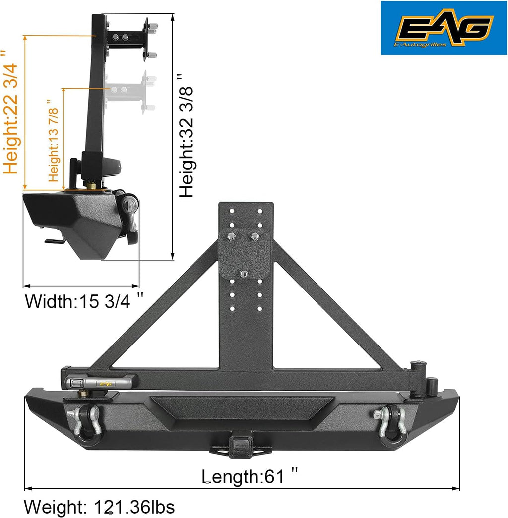 Steel Rear Bumper with Tire Carrier A26136