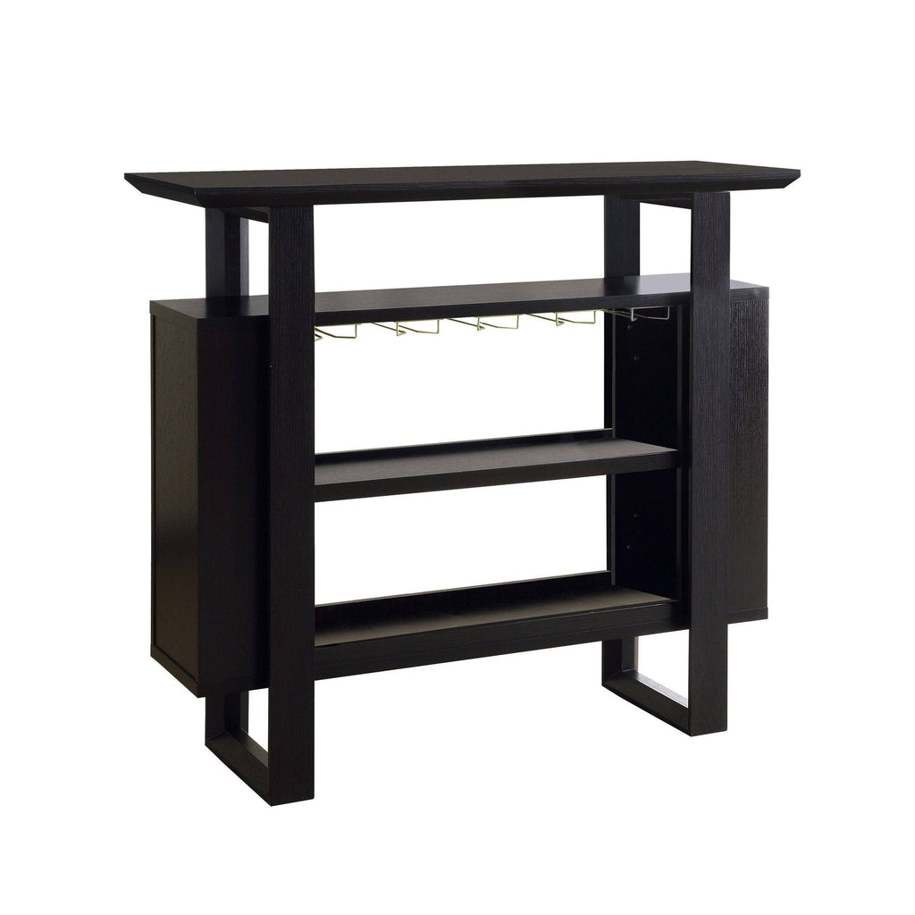 Brown MDF Glass Storage Home Bar with Bottle K25042