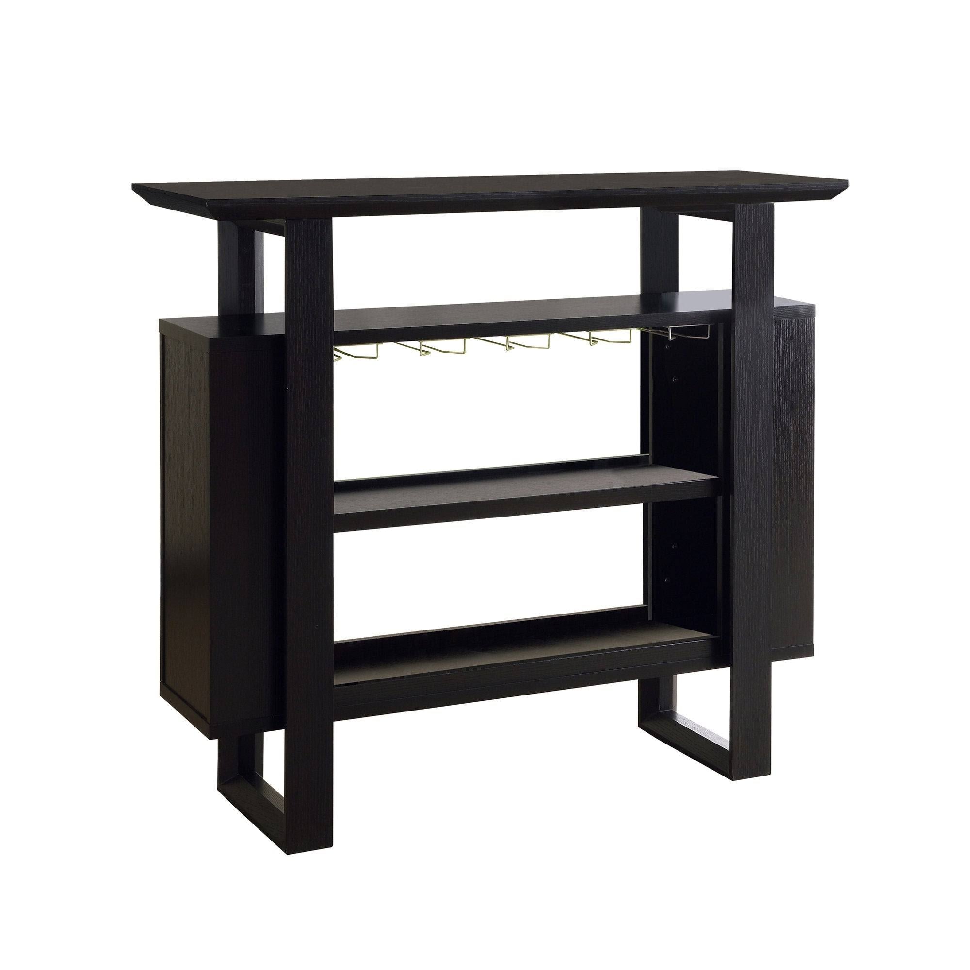 Brown MDF Glass Storage Home Bar with Bottle K25042