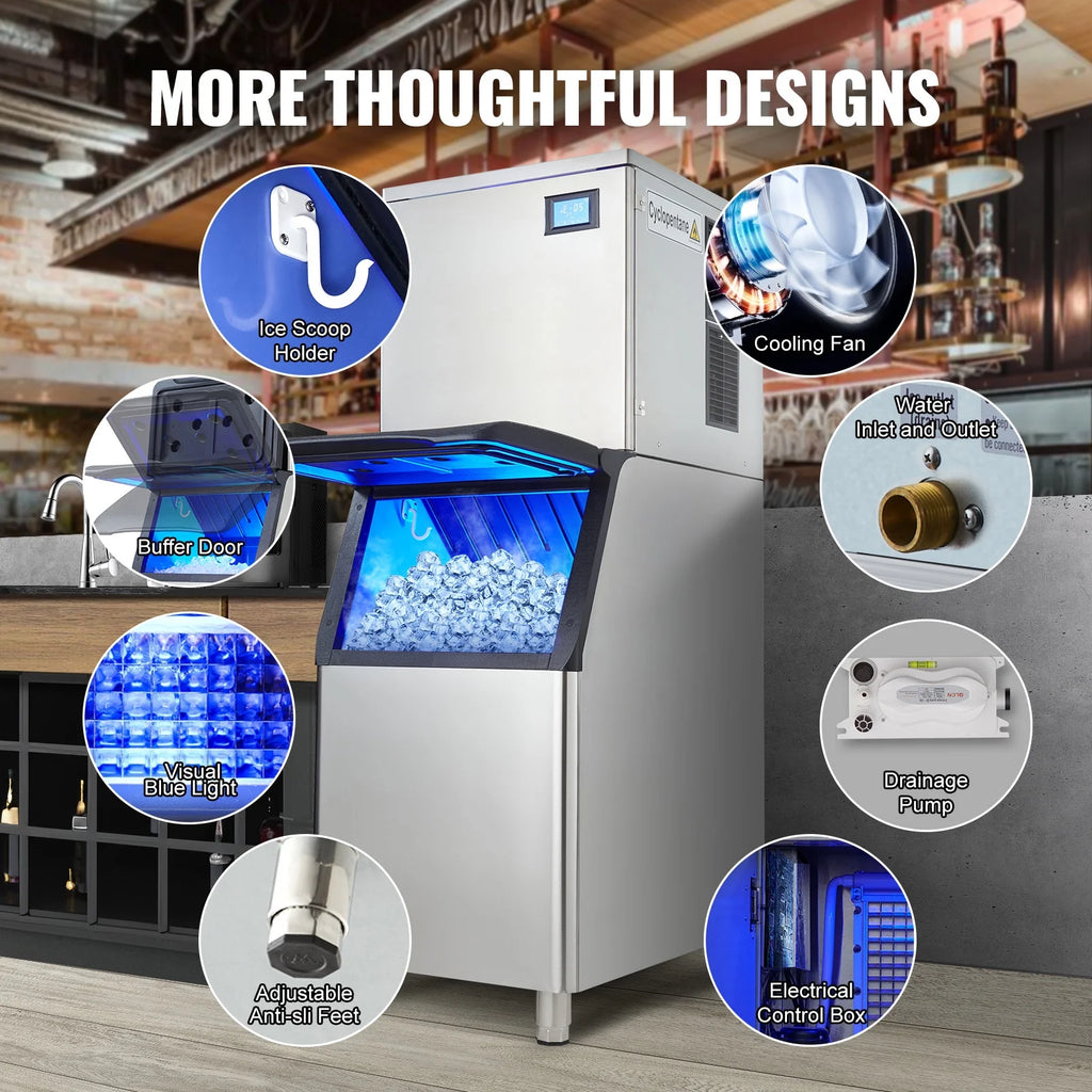 Commercial Ice Maker with 30.7 lb Storage Container X80711